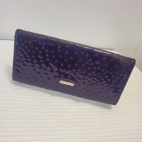 Michael Kors Deep Purple Embossed Patent Leather Clutch